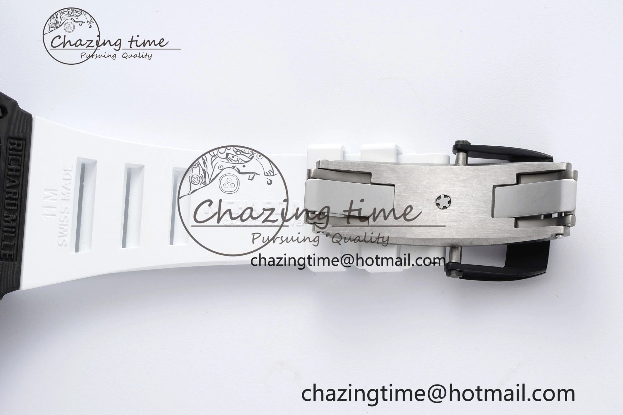 RM035-02 Real NTPT ZF 1:1 Best Edition Skeleton Dial on White Rubber Strap NH05A V3+