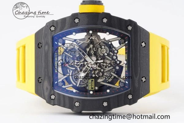 RM035-02 Real NTPT ZF 1:1 Best Edition Skeleton Dial on Yellow Rubber Strap NH05A V3+