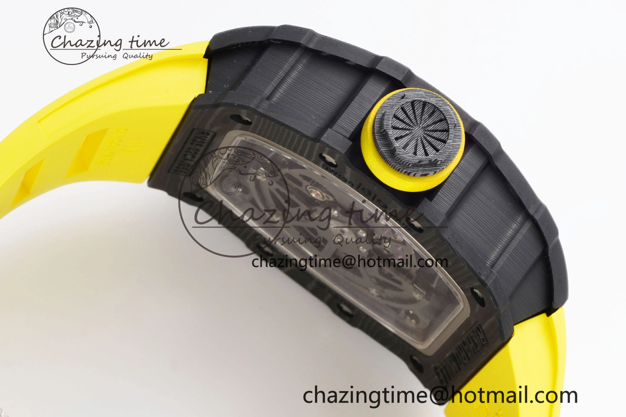 RM035-02 Real NTPT ZF 1:1 Best Edition Skeleton Dial on Yellow Rubber Strap NH05A V3+