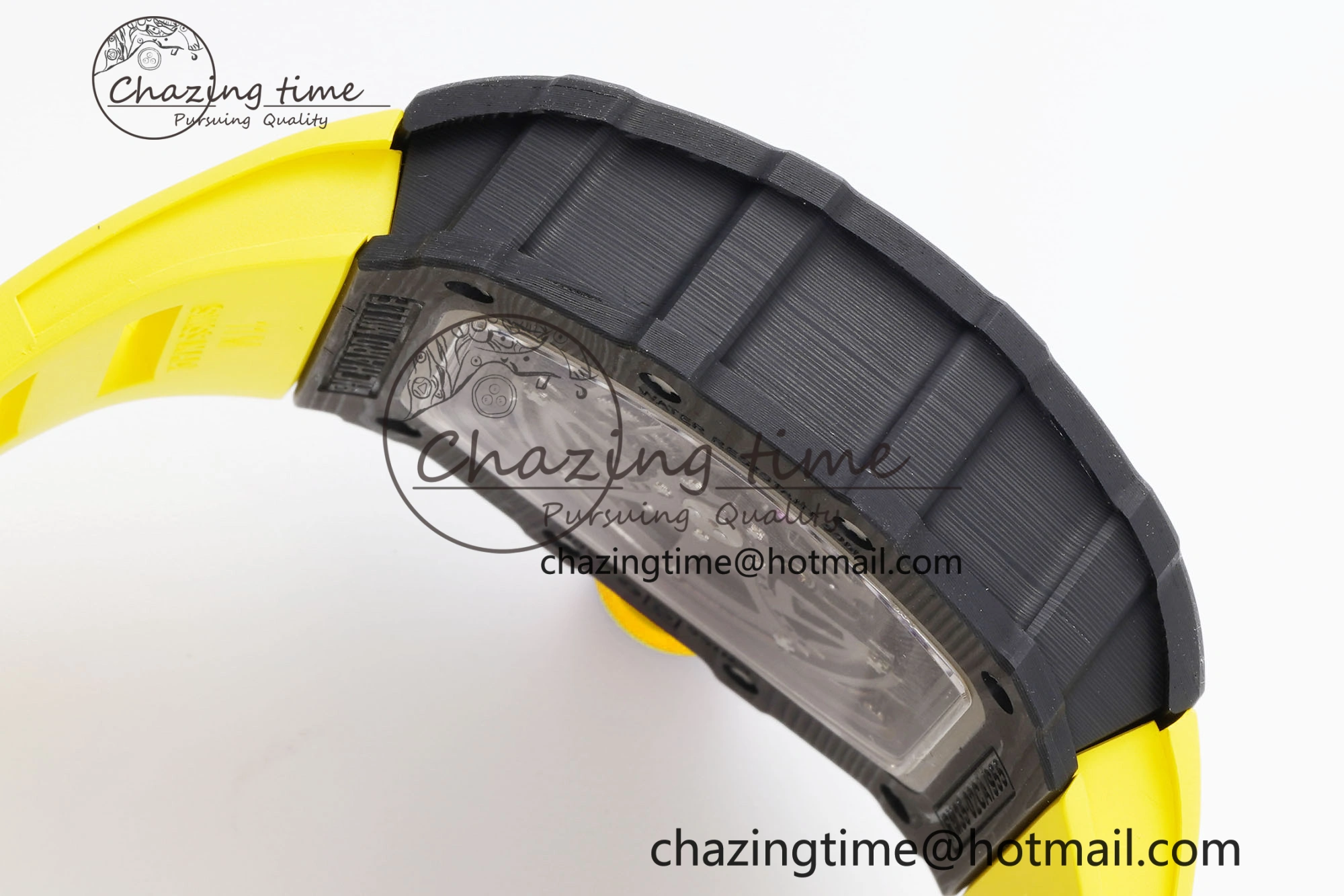 RM035-02 Real NTPT ZF 1:1 Best Edition Skeleton Dial on Yellow Rubber Strap NH05A V3+