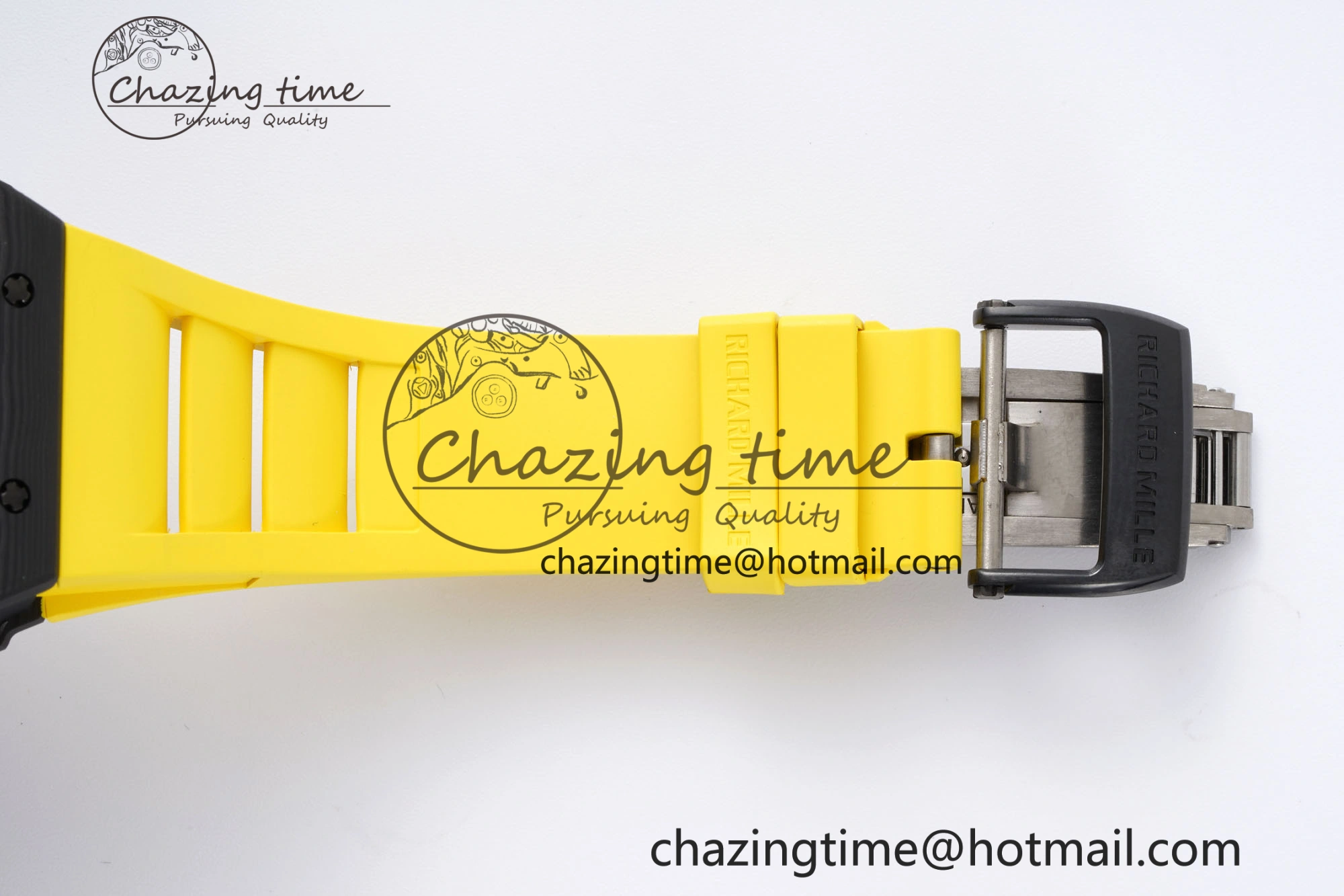 RM035-02 Real NTPT ZF 1:1 Best Edition Skeleton Dial on Yellow Rubber Strap NH05A V3+
