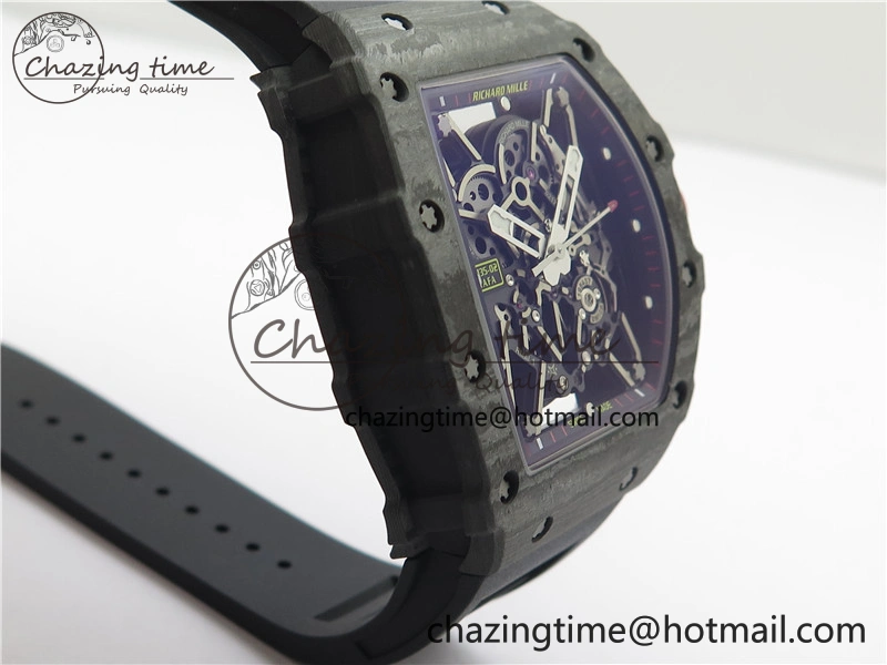 RM035-02 Real NTPT ZF All in One movement 1:1 Best Edition Skeleton Dial on Black Rubber Strap V4