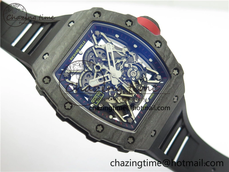 RM035-02 Real NTPT ZF All in One movement 1:1 Best Edition Skeleton Dial on Black Rubber Strap V4