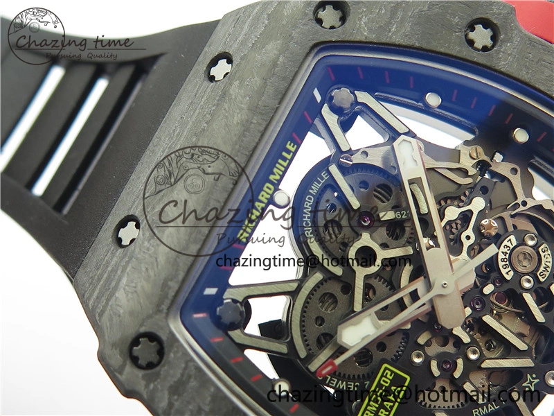 RM035-02 Real NTPT ZF All in One movement 1:1 Best Edition Skeleton Dial on Black Rubber Strap V4