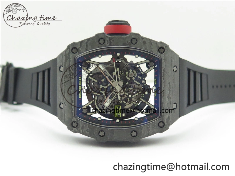 RM035-02 Real NTPT ZF All in One movement 1:1 Best Edition Skeleton Dial on Black Rubber Strap V4
