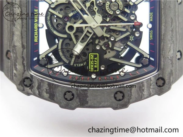 RM035-02 Real NTPT ZF All in One movement 1:1 Best Edition Skeleton Dial on Black Rubber Strap V4