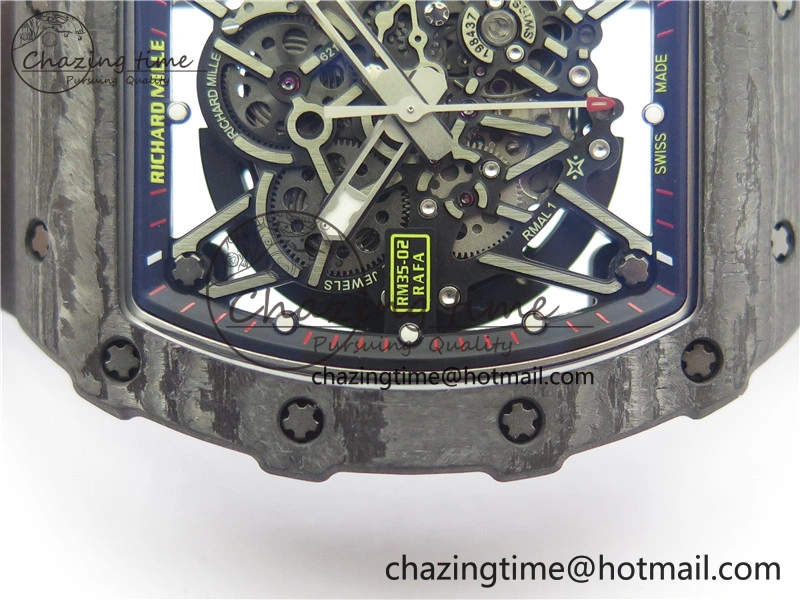 RM035-02 Real NTPT ZF All in One movement 1:1 Best Edition Skeleton Dial on Black Rubber Strap V4