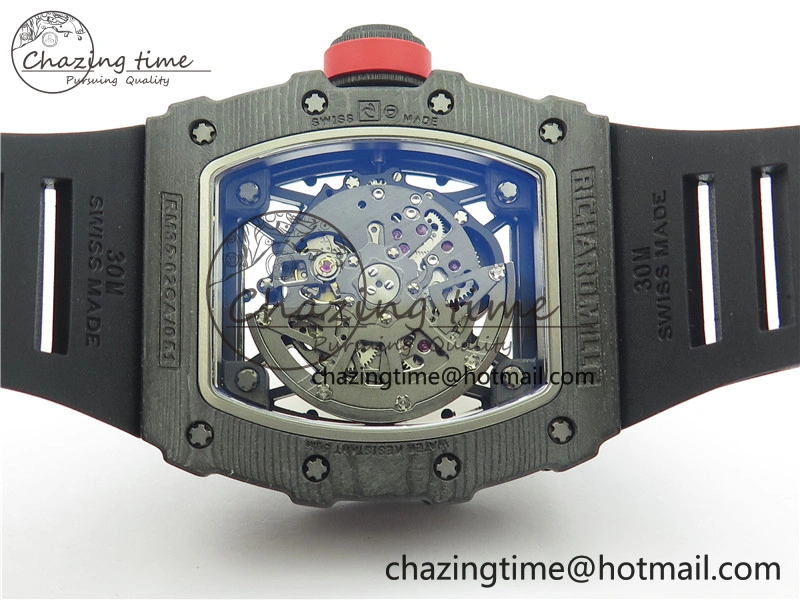 RM035-02 Real NTPT ZF All in One movement 1:1 Best Edition Skeleton Dial on Black Rubber Strap V4