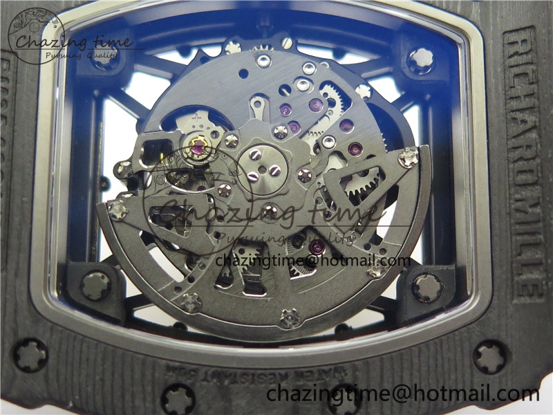 RM035-02 Real NTPT ZF All in One movement 1:1 Best Edition Skeleton Dial on Black Rubber Strap V4