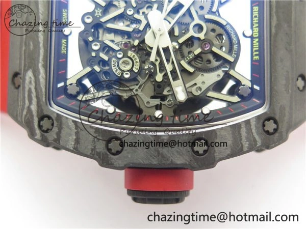 RM035-02 Real NTPT ZF All in One movement 1:1 Best Edition Skeleton Dial on Red Rubber Strap V4