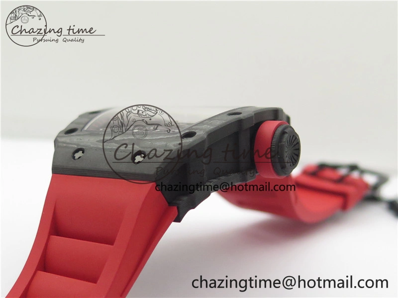 RM035-02 Real NTPT ZF All in One movement 1:1 Best Edition Skeleton Dial on Red Rubber Strap V4