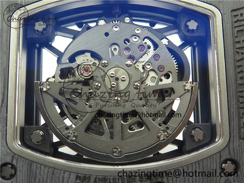 RM035-02 Real NTPT ZF All in One movement 1:1 Best Edition Skeleton Dial on Red Rubber Strap V4