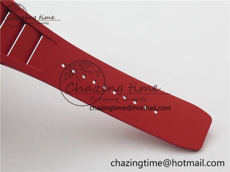 RM035-02 Real NTPT ZF All in One movement 1:1 Best Edition Skeleton Dial on Red Rubber Strap V4