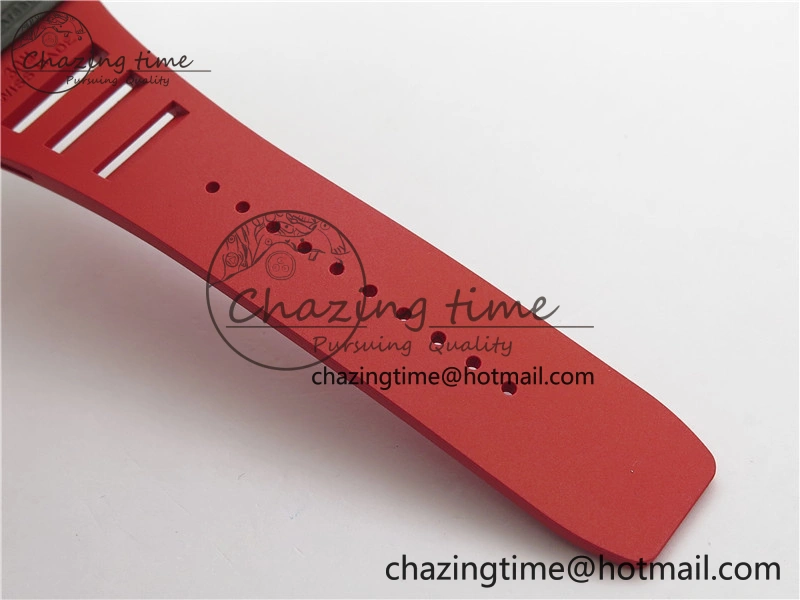 RM035-02 Real NTPT ZF All in One movement 1:1 Best Edition Skeleton Dial on Red Rubber Strap V4