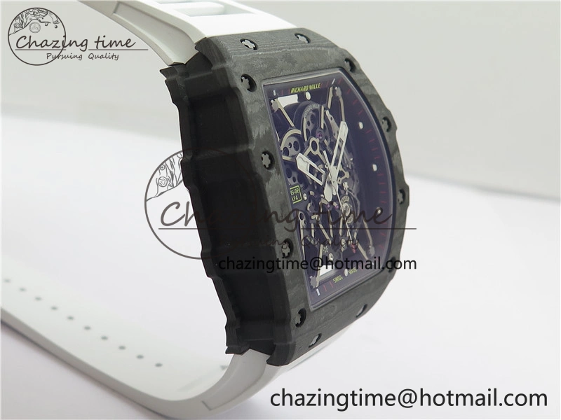 RM035-02 Real NTPT ZF All in One movement 1:1 Best Edition Skeleton Dial on White Rubber Strap V4