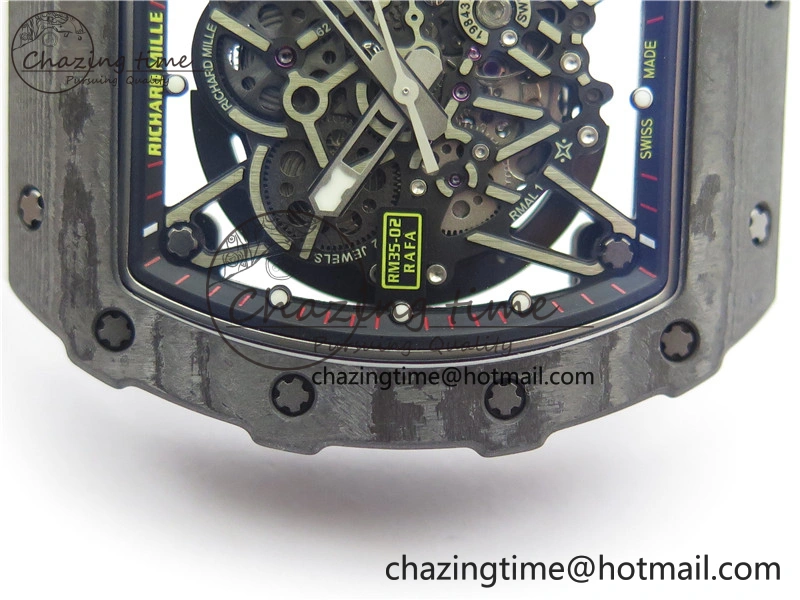 RM035-02 Real NTPT ZF All in One movement 1:1 Best Edition Skeleton Dial on White Rubber Strap V4