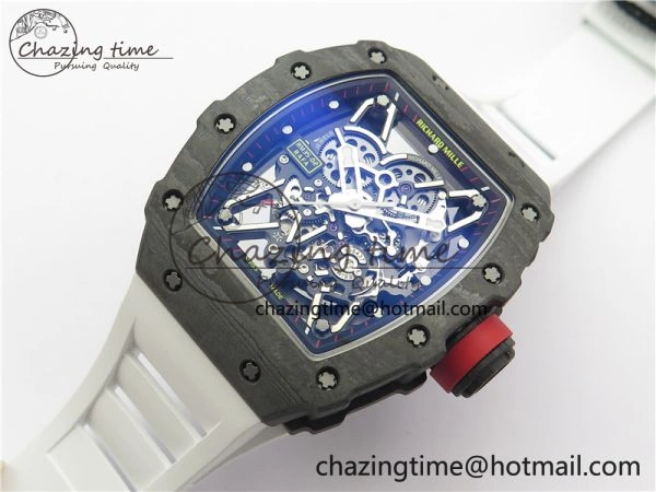 RM035-02 Real NTPT ZF All in One movement 1:1 Best Edition Skeleton Dial on White Rubber Strap V4