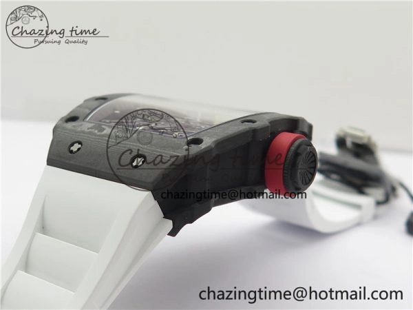 RM035-02 Real NTPT ZF All in One movement 1:1 Best Edition Skeleton Dial on White Rubber Strap V4
