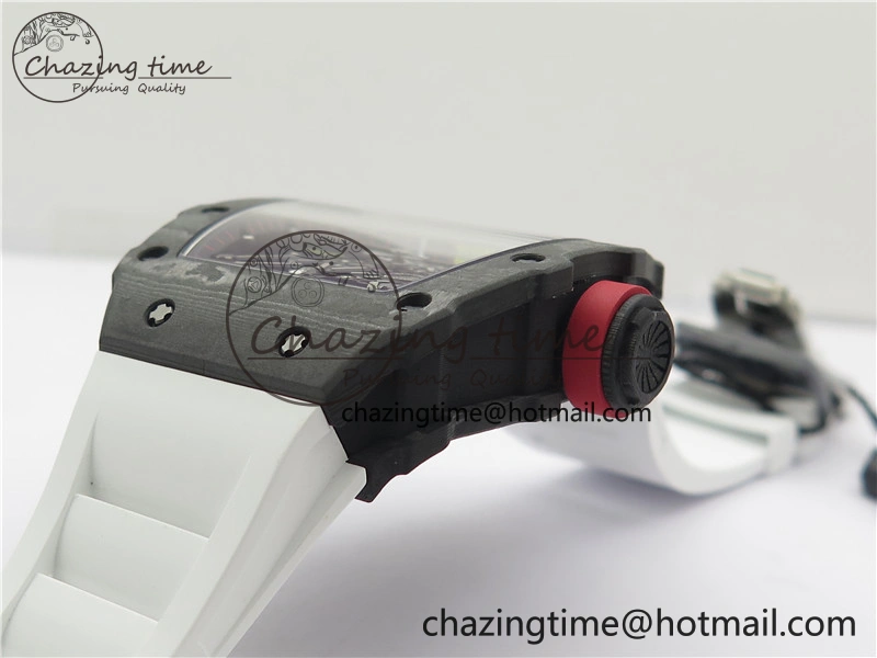 RM035-02 Real NTPT ZF All in One movement 1:1 Best Edition Skeleton Dial on White Rubber Strap V4