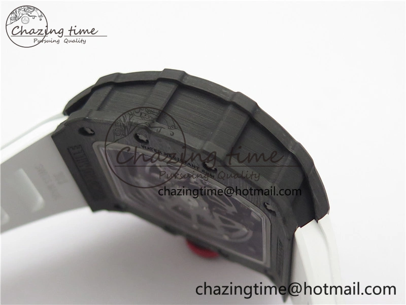 RM035-02 Real NTPT ZF All in One movement 1:1 Best Edition Skeleton Dial on White Rubber Strap V4