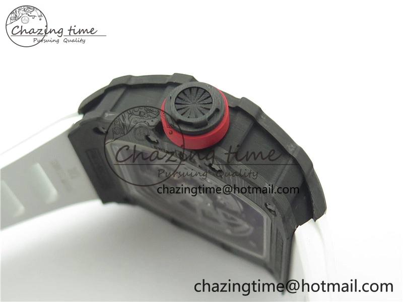 RM035-02 Real NTPT ZF All in One movement 1:1 Best Edition Skeleton Dial on White Rubber Strap V4