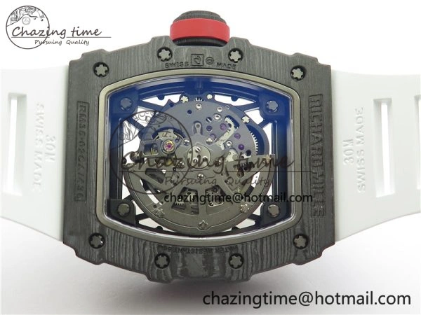 RM035-02 Real NTPT ZF All in One movement 1:1 Best Edition Skeleton Dial on White Rubber Strap V4
