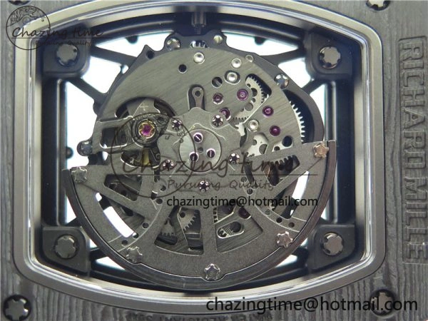 RM035-02 Real NTPT ZF All in One movement 1:1 Best Edition Skeleton Dial on White Rubber Strap V4