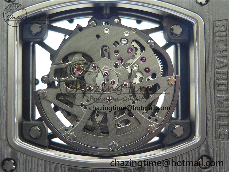 RM035-02 Real NTPT ZF All in One movement 1:1 Best Edition Skeleton Dial on White Rubber Strap V4