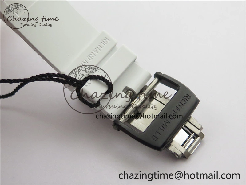 RM035-02 Real NTPT ZF All in One movement 1:1 Best Edition Skeleton Dial on White Rubber Strap V4