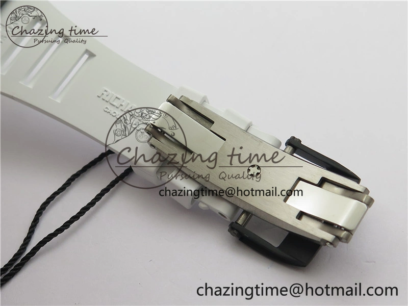 RM035-02 Real NTPT ZF All in One movement 1:1 Best Edition Skeleton Dial on White Rubber Strap V4