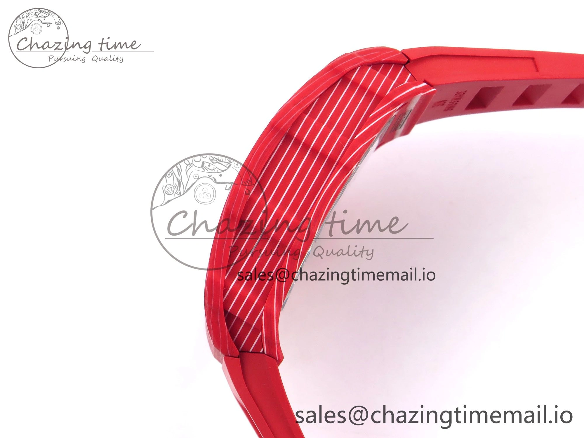 RM035-02 Red NTPT ZF 1:1 Best Edition Skeleton Dial on Red Rubber Strap RMAL1 Super Clone V6