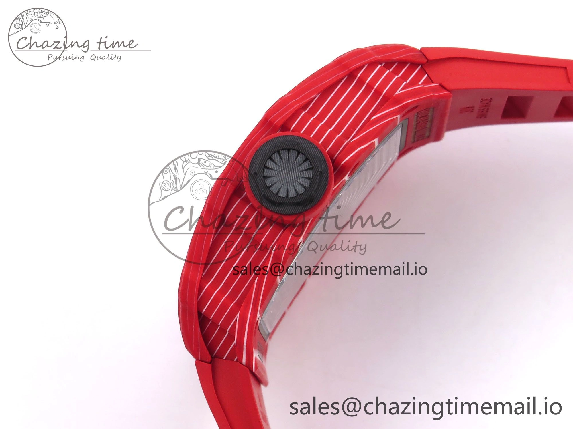 RM035-02 Red NTPT ZF 1:1 Best Edition Skeleton Dial on Red Rubber Strap RMAL1 Super Clone V6