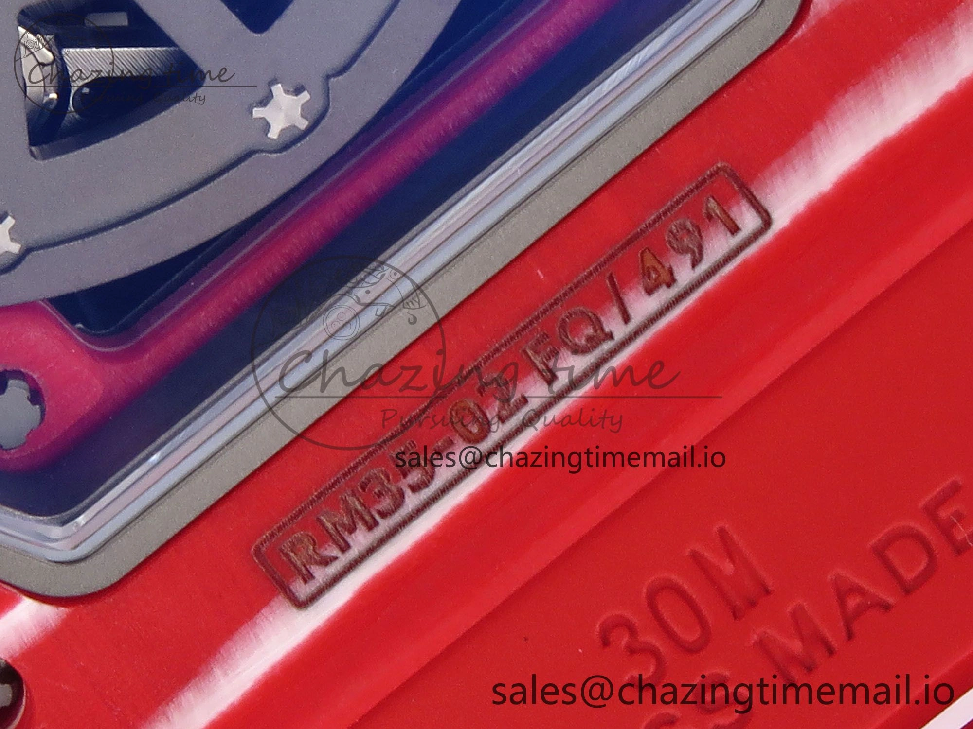 RM035-02 Red NTPT ZF 1:1 Best Edition Skeleton Dial on Red Rubber Strap RMAL1 Super Clone V6
