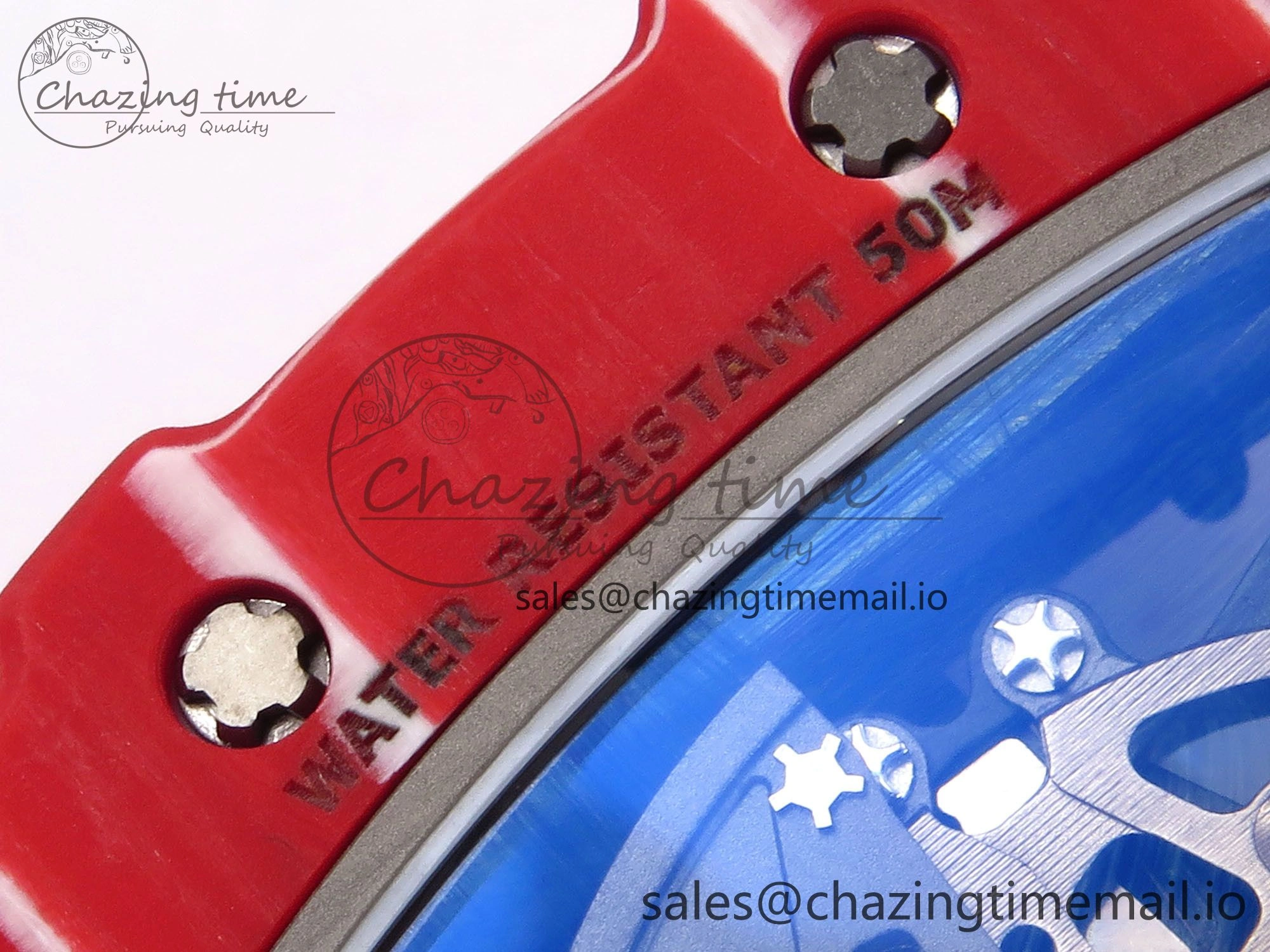 RM035-02 Red NTPT ZF 1:1 Best Edition Skeleton Dial on Red Rubber Strap RMAL1 Super Clone V6