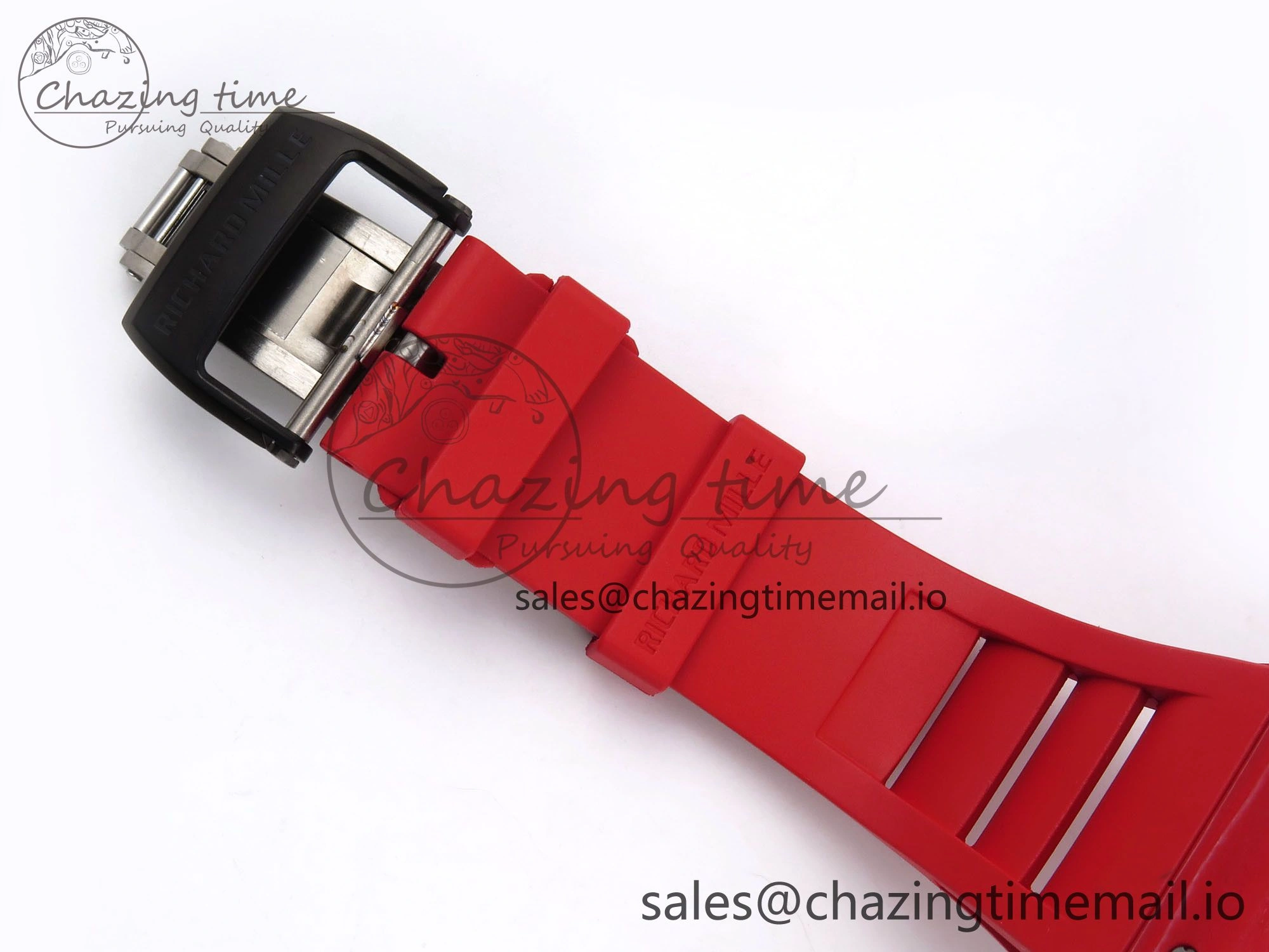 RM035-02 Red NTPT ZF 1:1 Best Edition Skeleton Dial on Red Rubber Strap RMAL1 Super Clone V6
