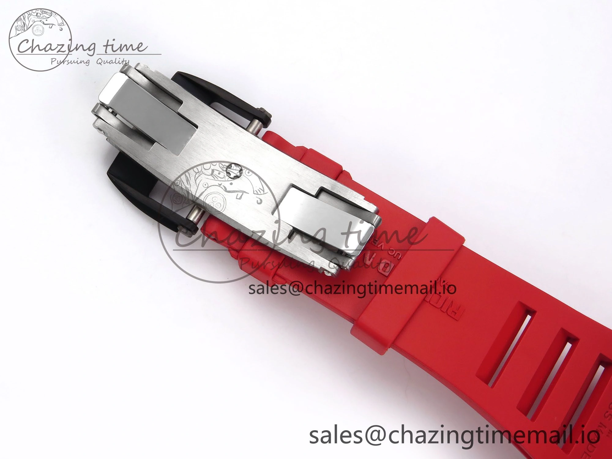 RM035-02 Red NTPT ZF 1:1 Best Edition Skeleton Dial on Red Rubber Strap RMAL1 Super Clone V6
