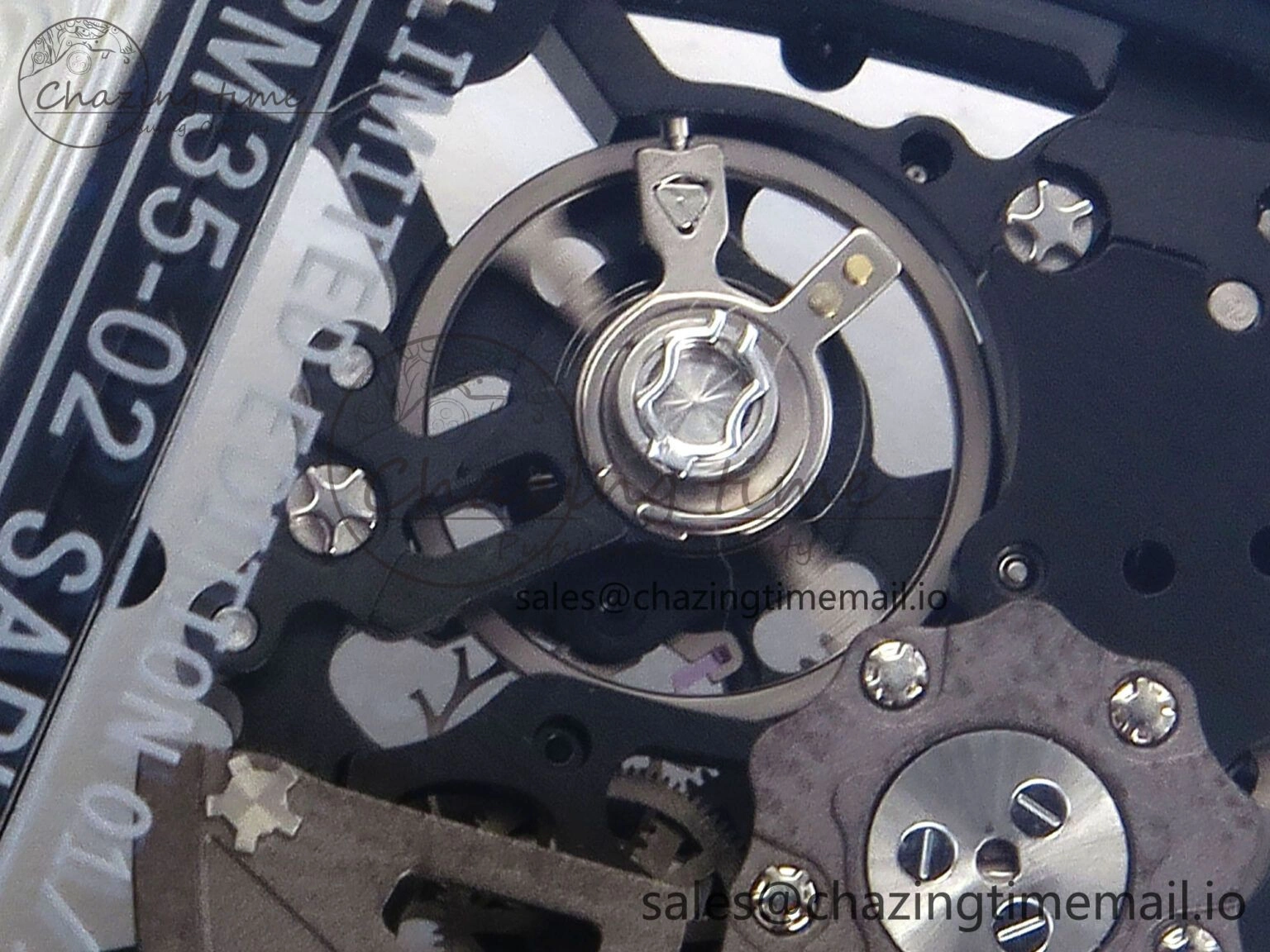 RM035-02 Transparent RMF 1:1 Best Edition Skeleton Dial on Black Rubber Strap RMAL1