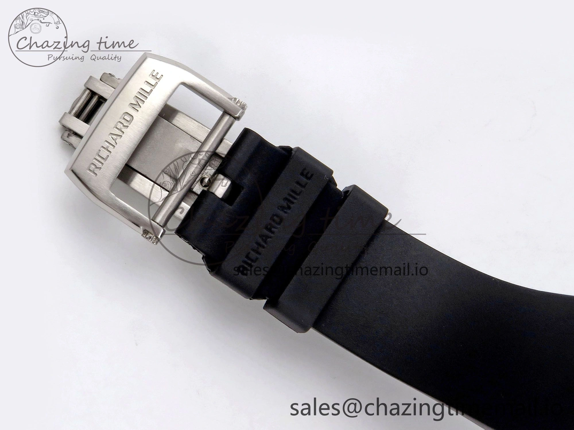 RM035-02 Transparent RMF 1:1 Best Edition Skeleton Dial on Black Rubber Strap RMAL1