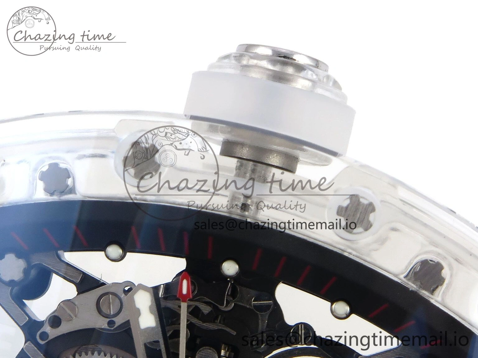 RM035-02 Transparent RMF 1:1 Best Edition Skeleton Dial on Transparent Rubber Strap RMAL1