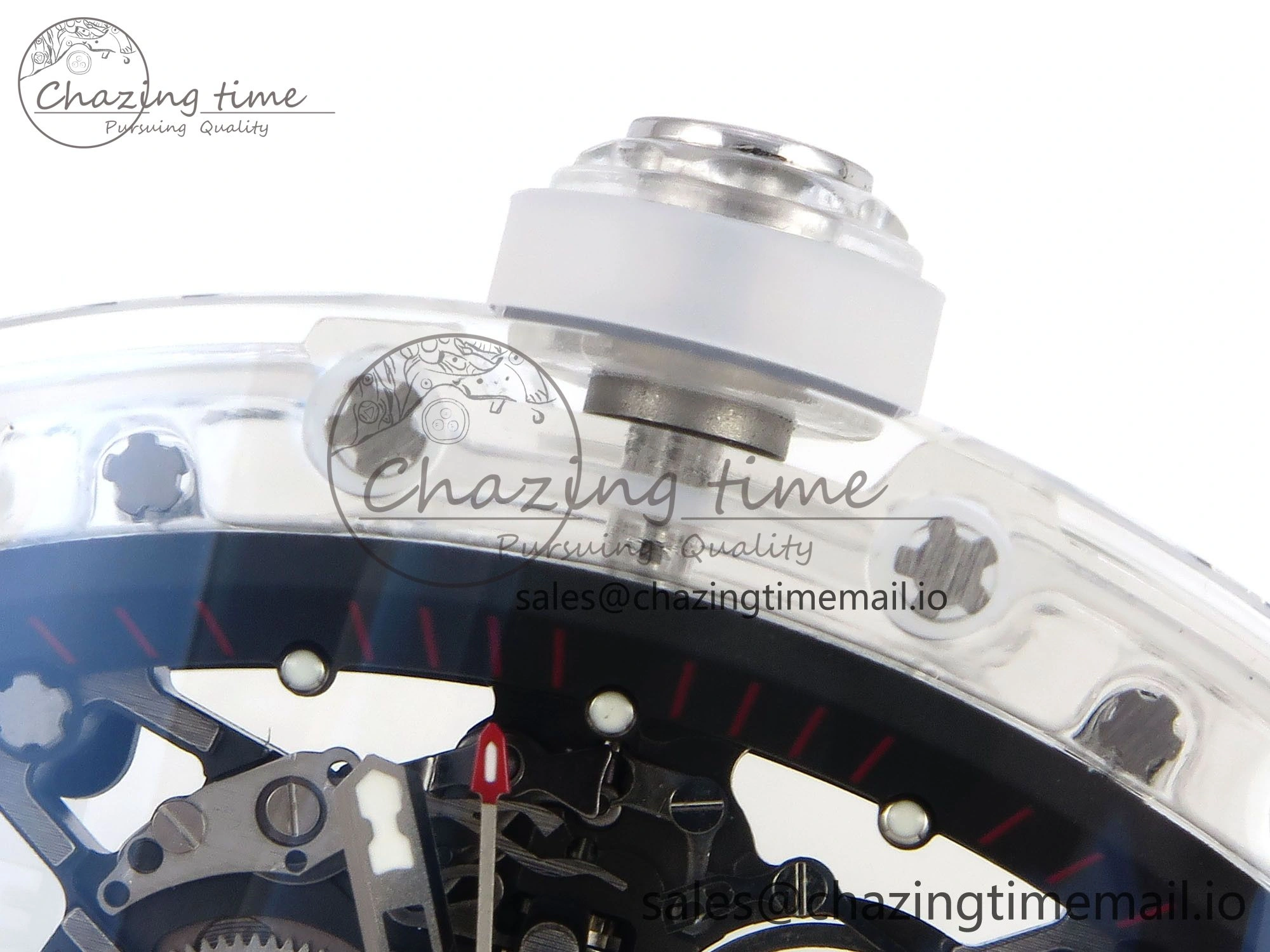 RM035-02 Transparent RMF 1:1 Best Edition Skeleton Dial on Transparent Rubber Strap RMAL1