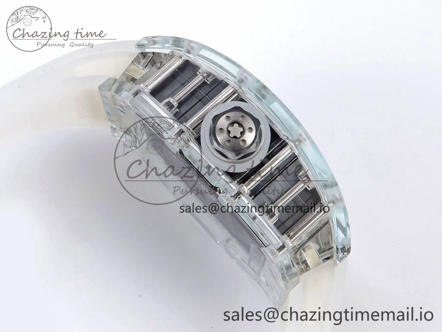 RM035-02 Transparent RMF 1:1 Best Edition Skeleton Dial on Transparent Rubber Strap RMAL1