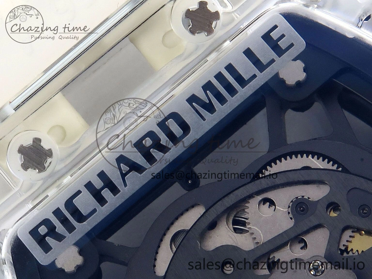 RM035-02 Transparent RMF 1:1 Best Edition Skeleton Dial on Transparent Rubber Strap RMAL1