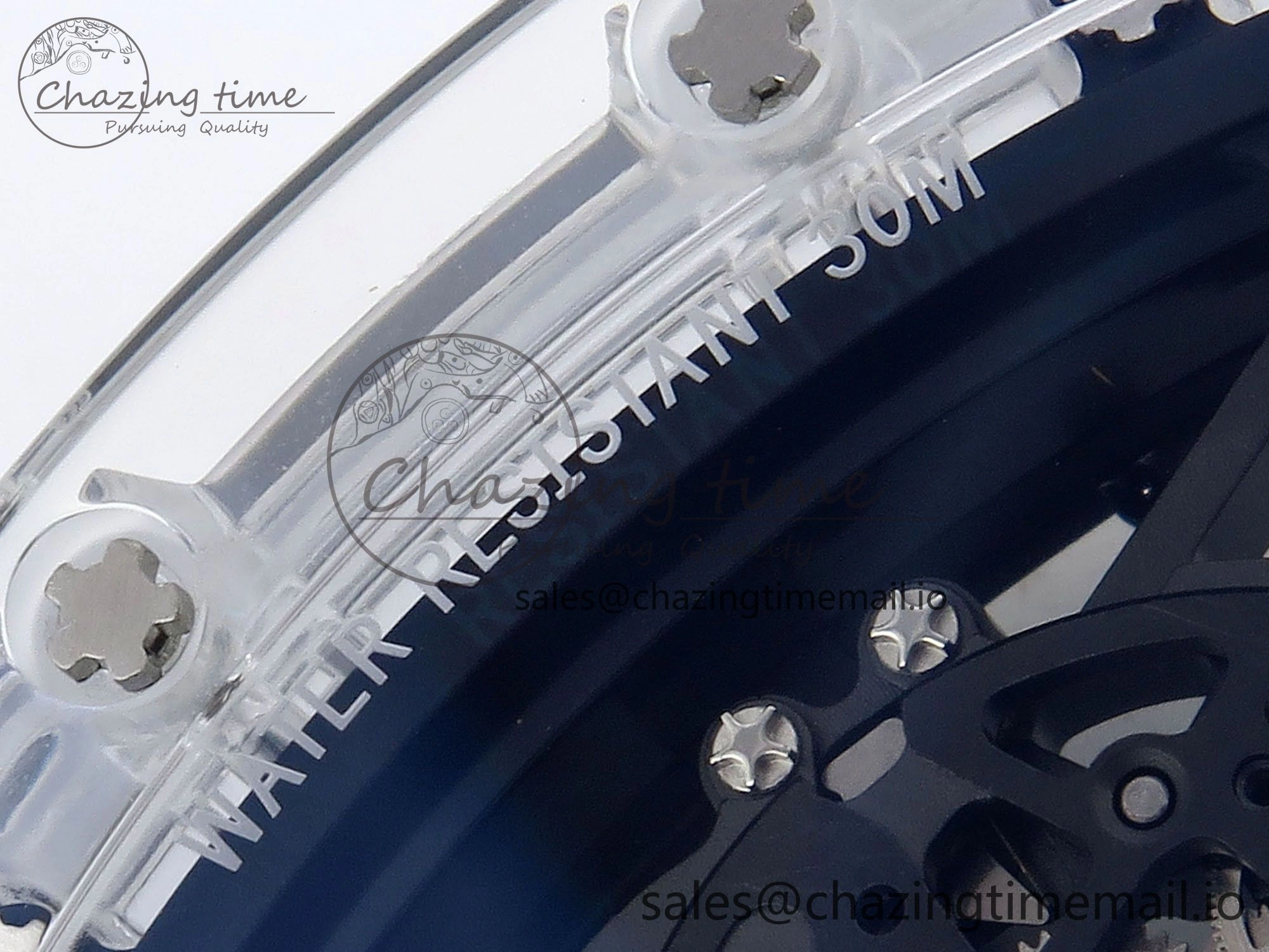 RM035-02 Transparent RMF 1:1 Best Edition Skeleton Dial on Transparent Rubber Strap RMAL1
