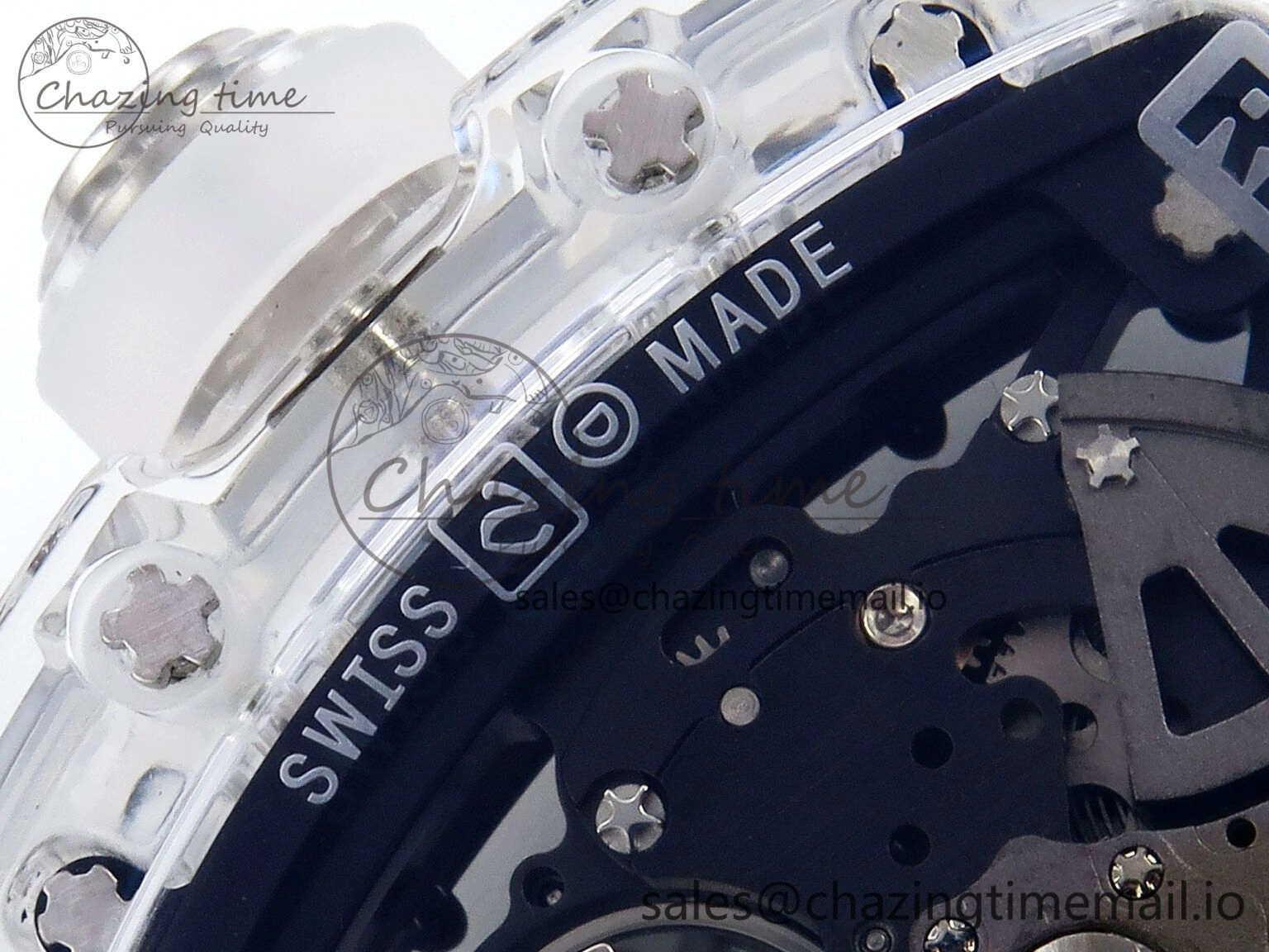 RM035-02 Transparent RMF 1:1 Best Edition Skeleton Dial on Transparent Rubber Strap RMAL1
