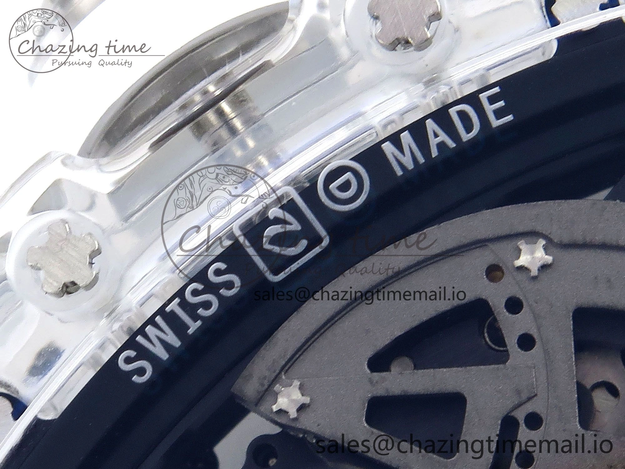 RM035-02 Transparent RMF 1:1 Best Edition Skeleton Dial on White Rubber Strap RMAL1