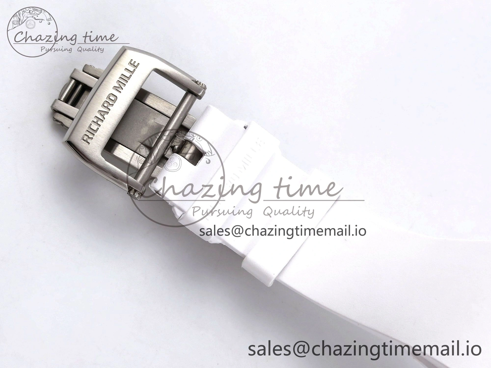 RM035-02 Transparent RMF 1:1 Best Edition Skeleton Dial on White Rubber Strap RMAL1