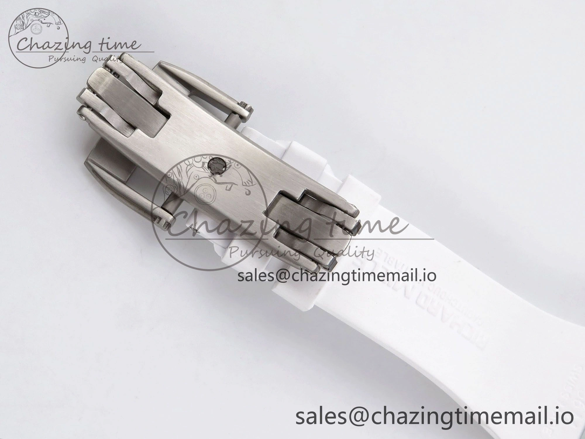 RM035-02 Transparent RMF 1:1 Best Edition Skeleton Dial on White Rubber Strap RMAL1