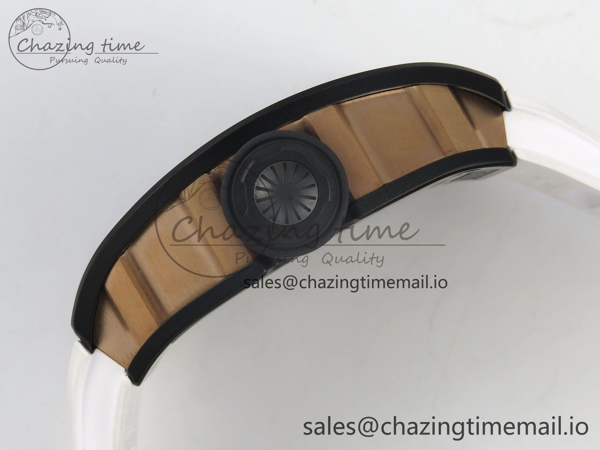 RM035 Americas RG Black Ceramic SONIC Best Edition Skeleton Dial on White Rubber Strap Clone RMUL1