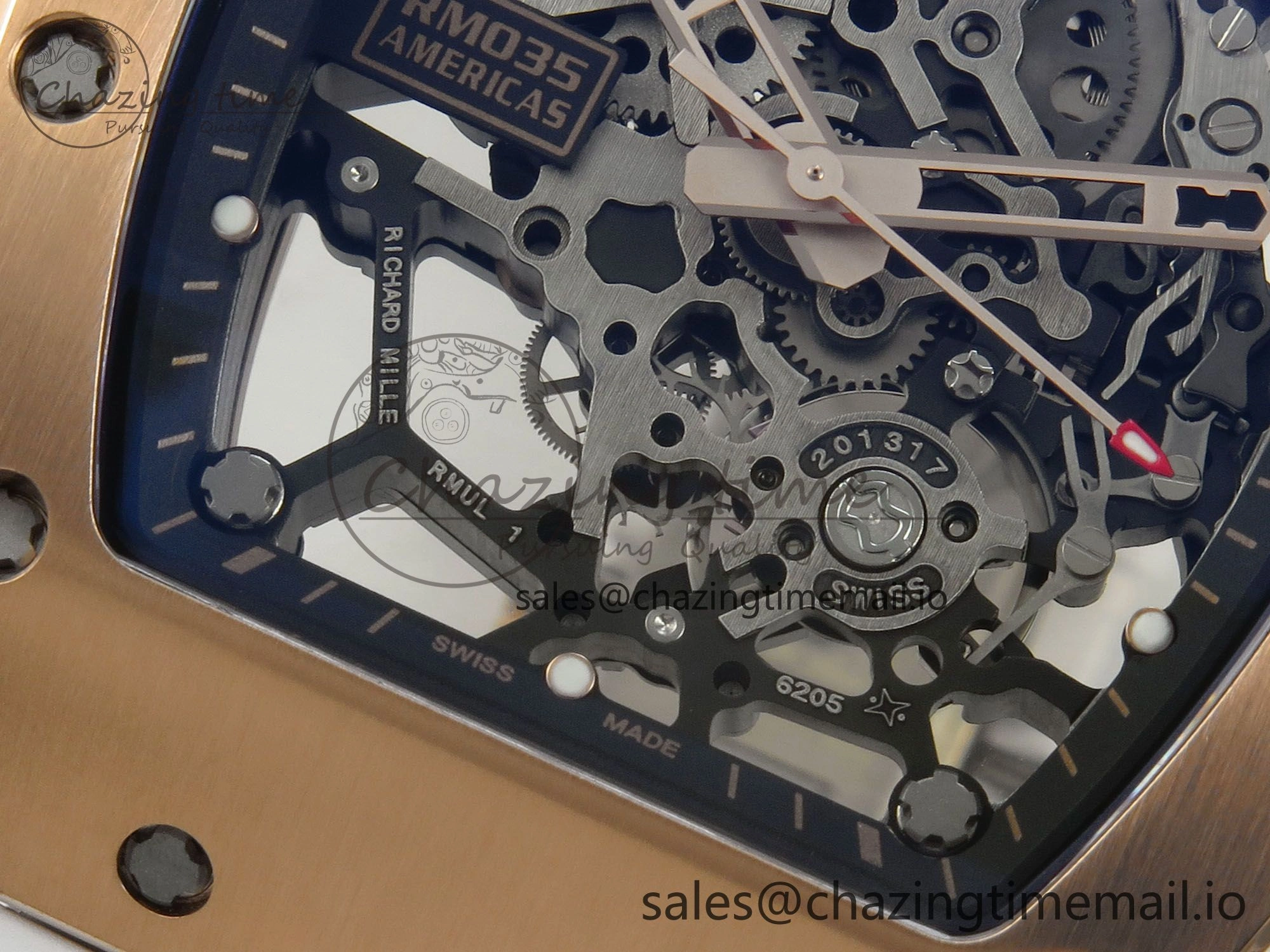 RM035 Americas RG SONIC Best Edition Skeleton Dial on White Rubber Strap Clone RMUL1