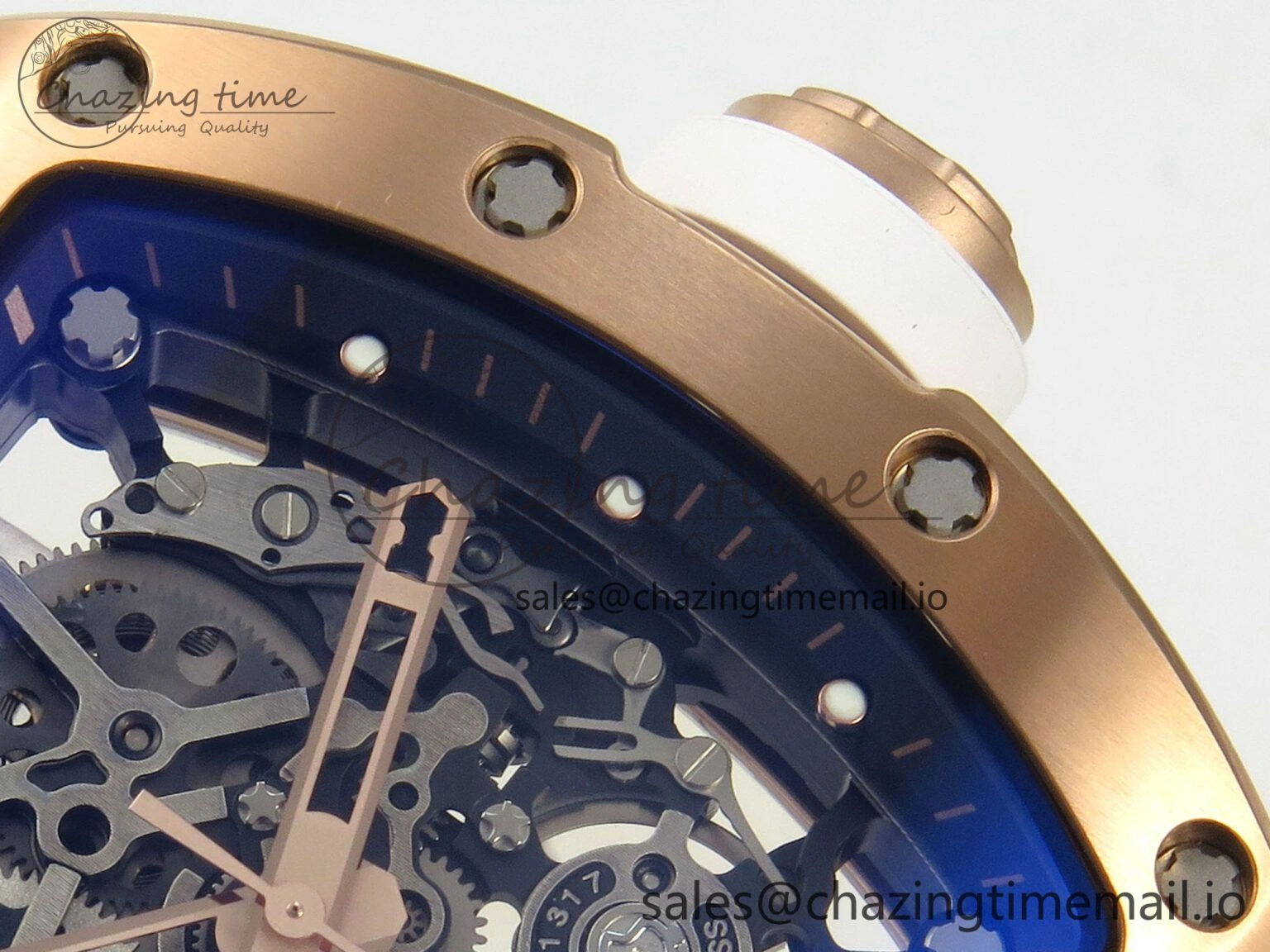 RM035 Americas RG SONIC Best Edition Skeleton Dial on White Rubber Strap Clone RMUL1